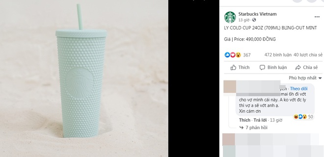 Choáng: Người Sài Gòn 6h sáng xếp hàng dài trước cổng Starbucks để săn chiếc ly màu xanh với giá 500k, sau chưa đầy 4 tiếng bán lại đã tăng giá gấp 4 lần - Ảnh 1.