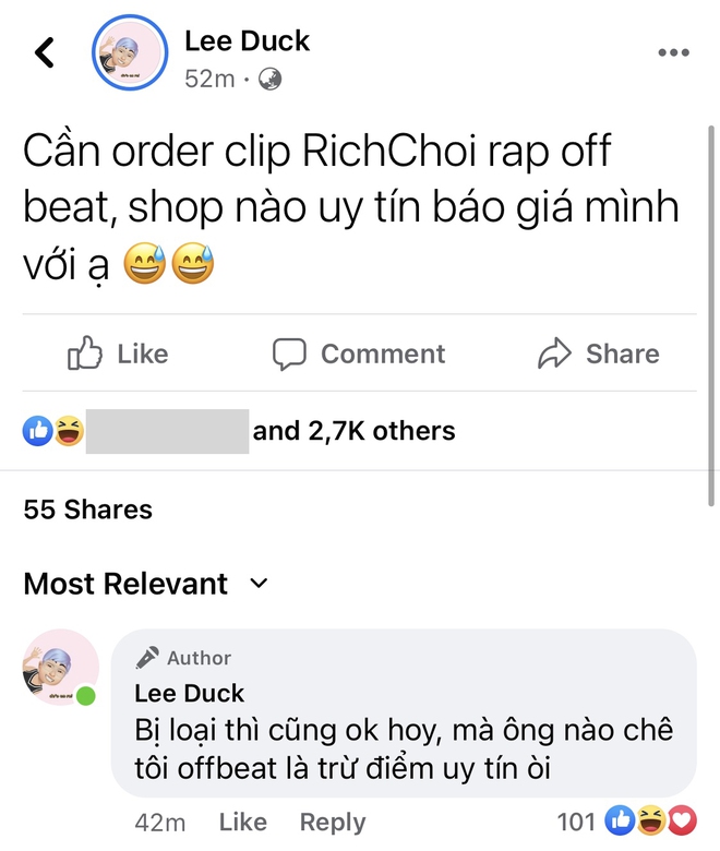 RichChoi đáp trả liên tục trên mạng xã hội trước tin đồn Rap Việt dìm hàng, khẳng định không hề off beat! - Ảnh 2.
