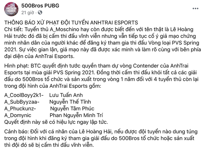 Bị cấm thi đấu vĩnh viễn, tuyển thủ Esports Việt Nam vẫn làm giả giấy tờ để đăng ký thi đấu tiếp - Ảnh 2.