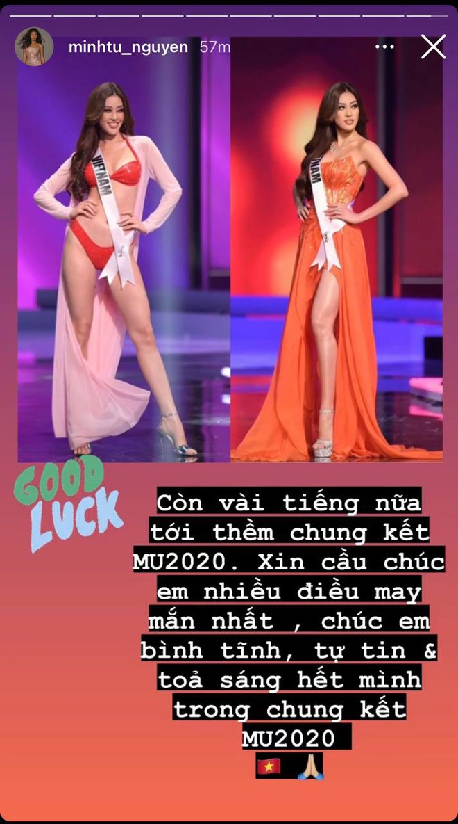 Gia đình và dàn sao Vbiz đồng lòng ủng hộ Khánh Vân trước Chung kết Miss Universe, nhuộm đỏ cả MXH bằng màu cờ Việt Nam - Ảnh 10.