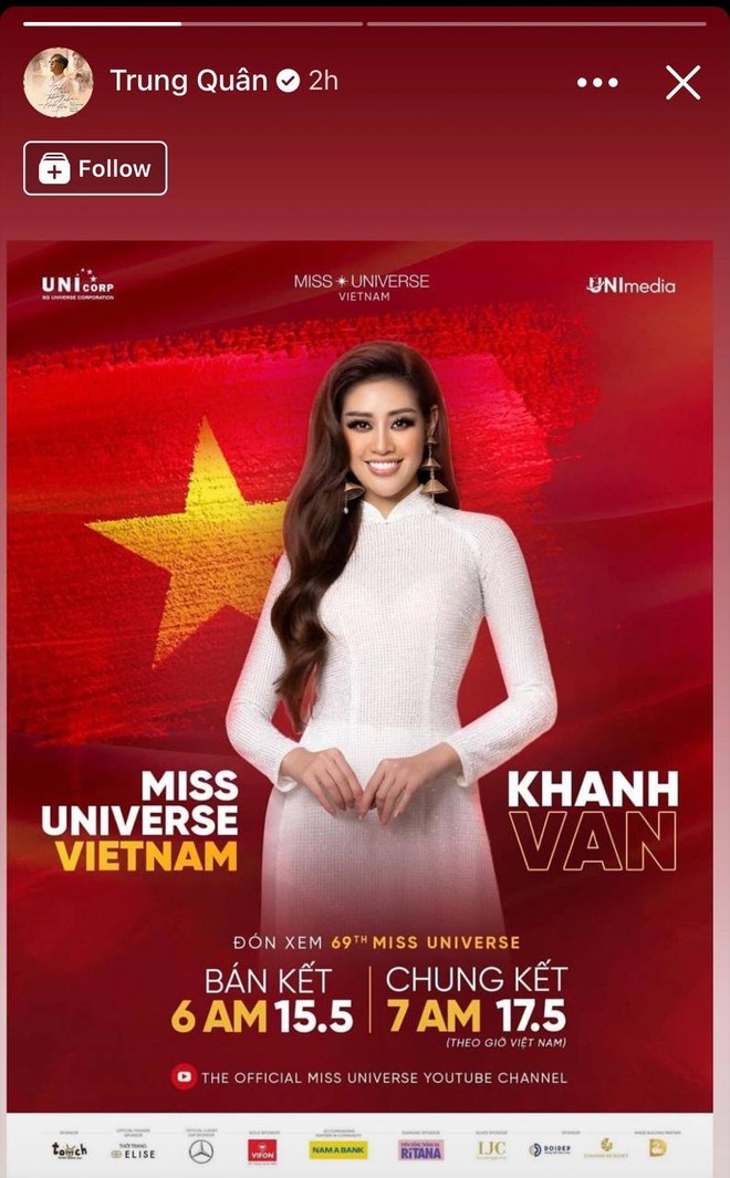 Gia đình và dàn sao Vbiz đồng lòng ủng hộ Khánh Vân trước Chung kết Miss Universe, nhuộm đỏ cả MXH bằng màu cờ Việt Nam - Ảnh 12.
