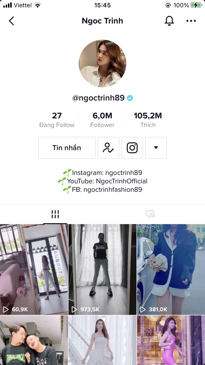 Ngọc Trinh chính thức trở thành sao Việt nhiều followers nhất TikTok, có tới 6 triệu người theo dõi, 105 triệu lượt thích với 420 video - Ảnh 2.
