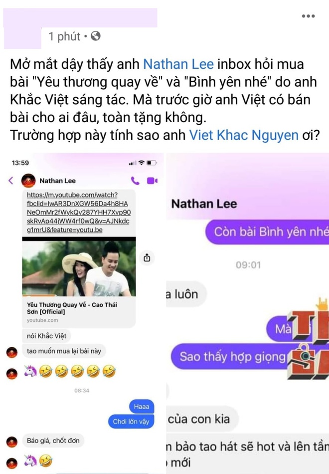 Nathan Lee lại chốt đơn mua độc quyền 2 bản hit của Cao Thái Sơn do nhạc sĩ Khắc Việt sáng tác! - Ảnh 1.