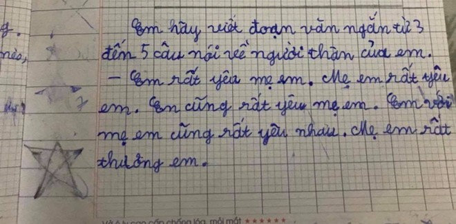 Bài văn tả mẹ như đang trả treo với giáo viên: Chỉ vỏn vẹn 5 câu, cô giáo đọc xong mà tức anh ách - Ảnh 1. Bài văn tả mẹ như đang trả treo với giáo viên: Chỉ vỏn vẹn 5 câu, cô giáo đọc xong mà tức anh ách - Ảnh 1.