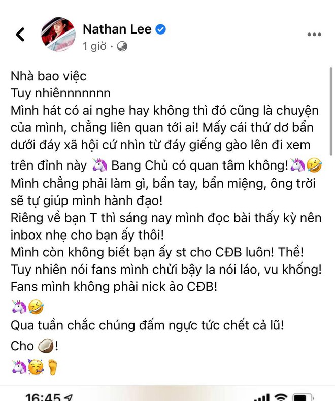 Nathan Lee dằn mặt Nguyễn Hồng Thuận sau phát ngôn về việc mua độc quyền ca khúc, còn nhắn thẳng mặt để nói điều này! - Ảnh 2.
