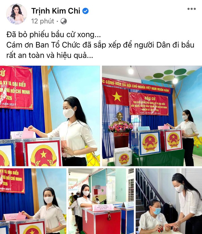 Sao Việt nô nức đi bầu cử: Tiểu Vy, Huyền My dậy sớm cùng dàn hậu bỏ phiếu, Khánh Vân từ Mỹ cũng hào hứng hưởng ứng - Ảnh 13.