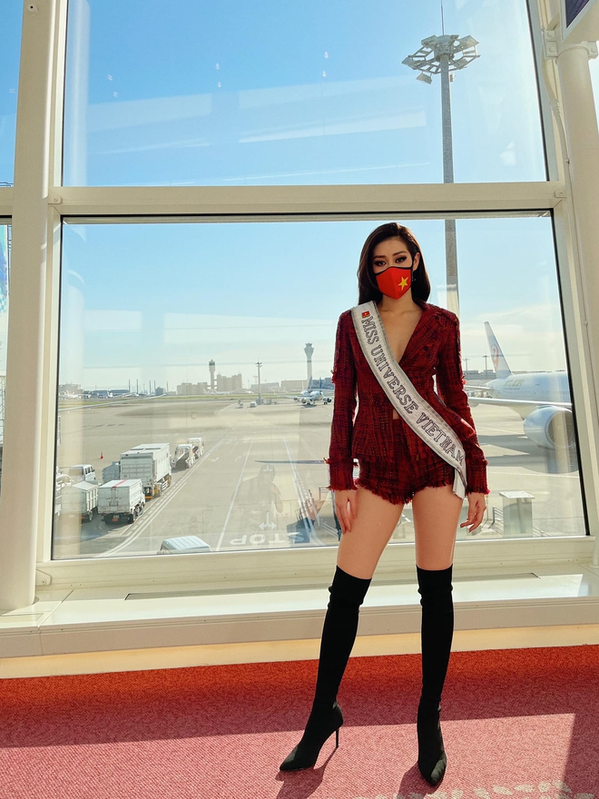Khánh Vân mới lên đường đã thay lia lịa 3 outfit, cập nhật từng phút hành trình đến Mỹ chinh phục Miss Universe 2020 - Ảnh 4.