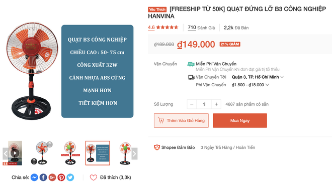 Nhiều quạt đứng chất lượng đang sale 70%: Chỉ từ 149k, tranh thủ sắm ngay để giải nhiệt ngày nóng - Ảnh 1. Nhiều quạt đứng chất lượng đang sale 70%: Chỉ từ 149k, tranh thủ sắm ngay để giải nhiệt ngày nóng - Ảnh 1.