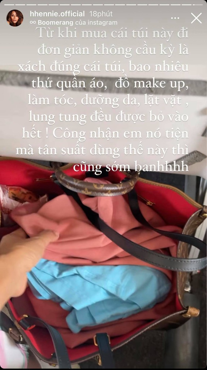Xài túi hiệu kiểu “nàng hậu bình dân” HHen Niê: Hết đựng chôm chôm giờ nhét 1001 món linh tinh nhìn mà thương con túi “eo vì” - Ảnh 2.