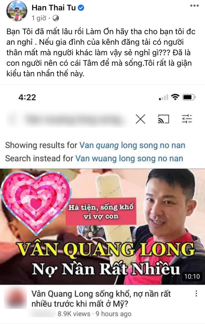 Cố NS Vân Quang Long bất ngờ bị tung tin nợ nần chồng chất ở Mỹ, Hàn Thái Tú bức xúc lên tiếng - Ảnh 2.