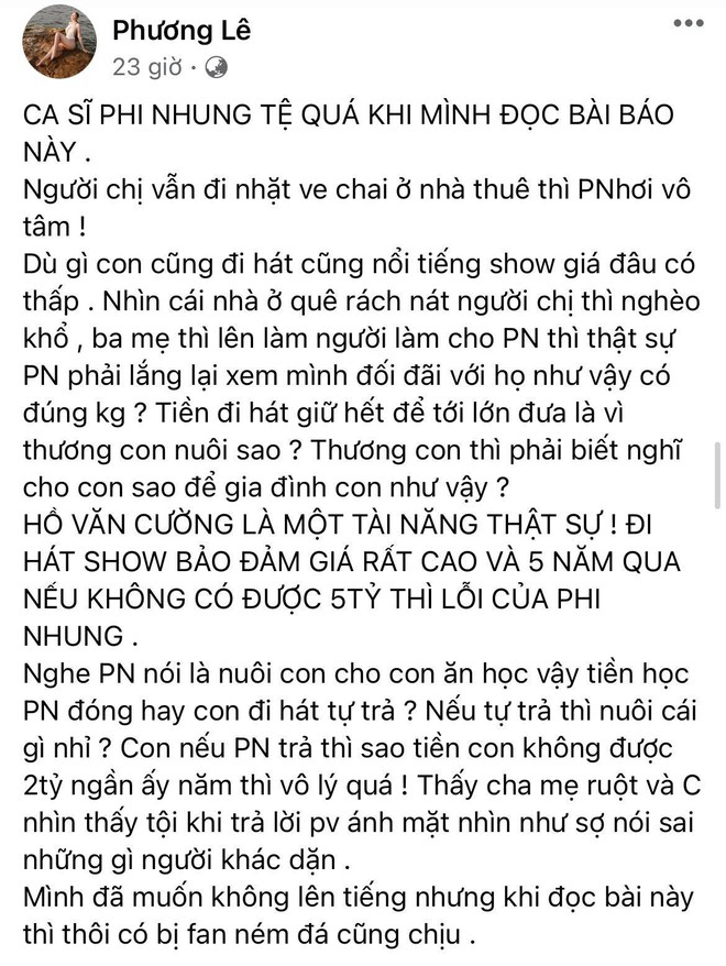 Hoa hậu ở nhà 200 tỷ tố thẳng Phi Nhung lấp liếm tiền bạc, tiết lộ giá cát xê gây choáng của Hồ Văn Cường - Ảnh 3.