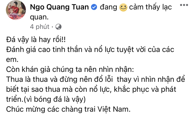 2h sáng dàn sao Việt vẫn xem đến phút cuối, vỡ oà vì kết quả của tuyển Việt Nam: Chúng ta thua 1 trận đấu nhưng làm nên lịch sử! - Ảnh 12.