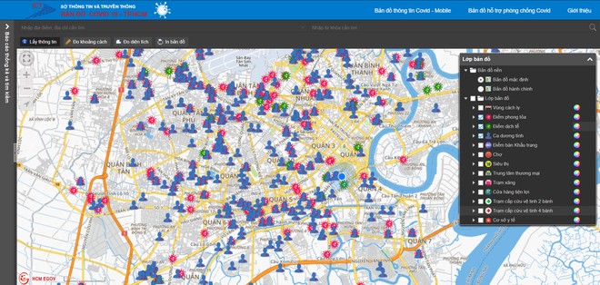 Bản đồ COVID-19 tại TP.HCM: Theo dõi địa điểm đang bị phong toả, cách ly và có ca dương tính một cách nhanh chóng, chính xác - Ảnh 1.