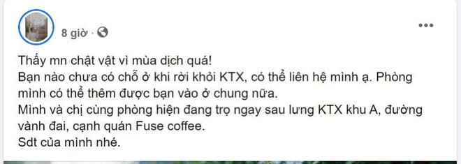 Những bạn trẻ TP.HCM hỗ trợ lẫn nhau khi sinh viên cùng trường phải nhượng ký túc xá thành khu cách ly - Ảnh 1.