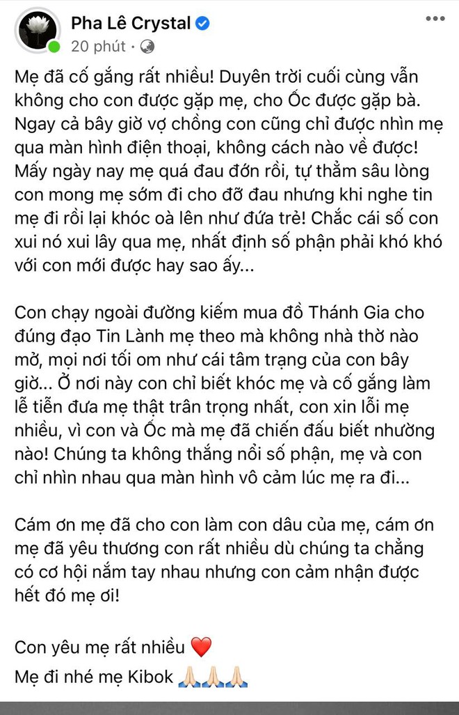 Mẹ chồng người Hàn của Pha Lê qua đời vì bạo bệnh, BB Trần - Anh Đức và dàn sao Vbiz đồng loạt chia buồn - Ảnh 2.