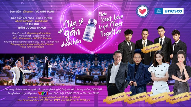 Thu Minh, Tùng Dương và dàn nghệ sĩ sẽ cùng góp mặt trong đêm hòa nhạc trực tuyến kết nối 5 châu ủng hộ Quỹ vaccine Covid-19 - Ảnh 1.
