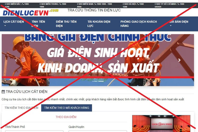 Xuất hiện website giả mạo EVN thông tin về giá điện, lịch cắt điện - Ảnh 1.