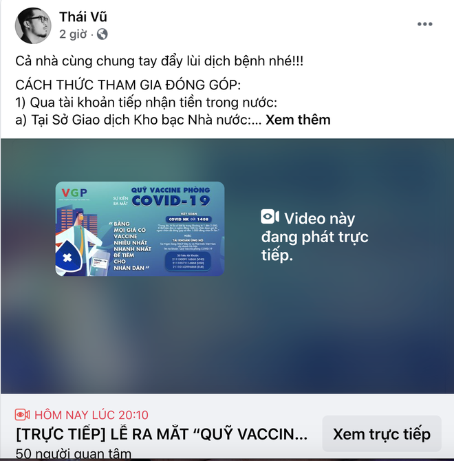 Cả showbiz và dàn KOLs Việt hướng về buổi ra mắt Quỹ vaccine phòng Covid-19, chuyển khoản nóng đóng góp hàng trăm triệu đồng - Ảnh 20.