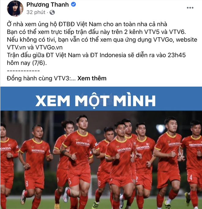 Sao Việt nhuộm đỏ Facebook trước giờ G đội tuyển Việt Nam gặp Indonesia: Jack và dàn mỹ nhân cực cuồng nhiệt, BB Trần hứa làm 1 việc lầy lội - Ảnh 7.