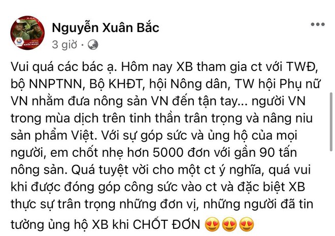 Xuân Bắc chốt 5000 đơn với 85 tấn hàng, chị Nguyệt thảo mai và dàn sao Vbiz nao nức nhập cuộc livestream giải cứu nông sản mùa dịch - Ảnh 4.