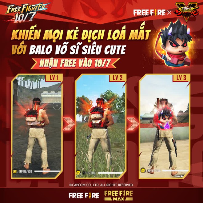 Free Fire bắt tay Street Fighter V, game thủ được nhận miễn phí hàng loạt quà tặng xịn xò - Ảnh 3.