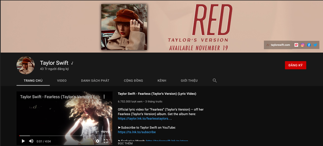 K&ecirc;nh YouTube của chị đại Taylor Swift đạt 43 triệu subscribers nhưng vẫn phải xếp sau Ariana Grande v&agrave; một nh&oacute;m nhạc H&agrave;n? - Ảnh 3.
