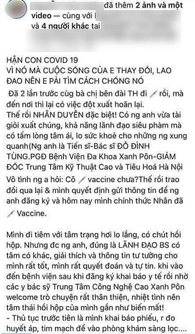 Phó GĐ BV Xanh Pôn lên tiếng vụ người phụ nữ khoe được tiêm vaccine Covid-19 nhờ quen “người anh” - Ảnh 1.