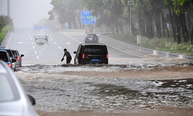 Quảng Đông (Trung Quốc) phát đi 50 cảnh báo vì bão kép - Ảnh 1.