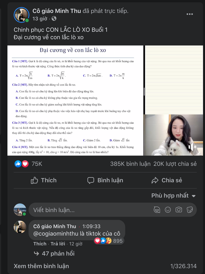Cô giáo vật lý Minh Thu càn quét mạng xã hội, tương tác tăng chóng mặt, thu về nhiều thành tích khủng! - Ảnh 3.