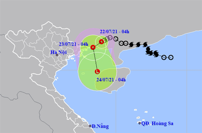 Áp thấp nhiệt đới áp sát Quảng Ninh, Hà Nội có mưa to, đề phòng lốc, sét và gió giật mạnh - Ảnh 1. Áp thấp nhiệt đới áp sát Quảng Ninh, Hà Nội có mưa to, đề phòng lốc, sét và gió giật mạnh - Ảnh 1.