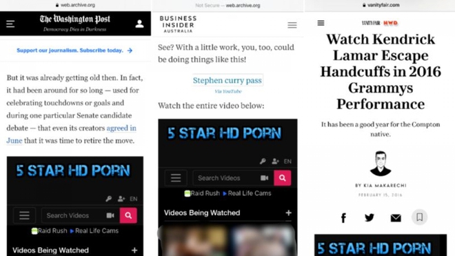 Nhiều trang web lớn bị chèn nội dung khiêu dâm - Ảnh 1.