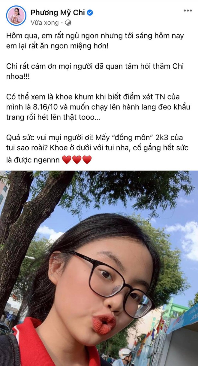 Phương Mỹ Chi vỡ oà khoe điểm số quá đáng gờm, Hồ Văn Cường mới thông báo kết quả tốt nghiệp THPT ra sao? - Ảnh 2.