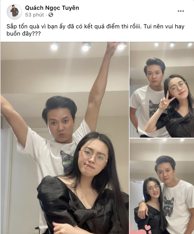 Vợ trẻ kém 16 tuổi của Quách Ngọc Tuyên có kết quả thi THPT, thành tích thế nào mà ông xã không biết nên vui hay buồn? - Ảnh 2.