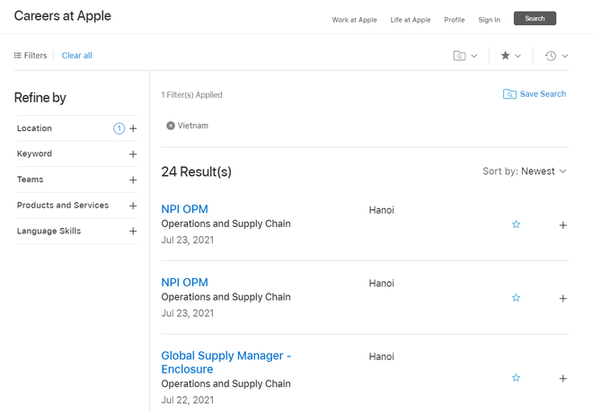 Apple đăng tin tuyển dụng nhiều vị trí làm việc tại Việt Nam - Ảnh 1.
