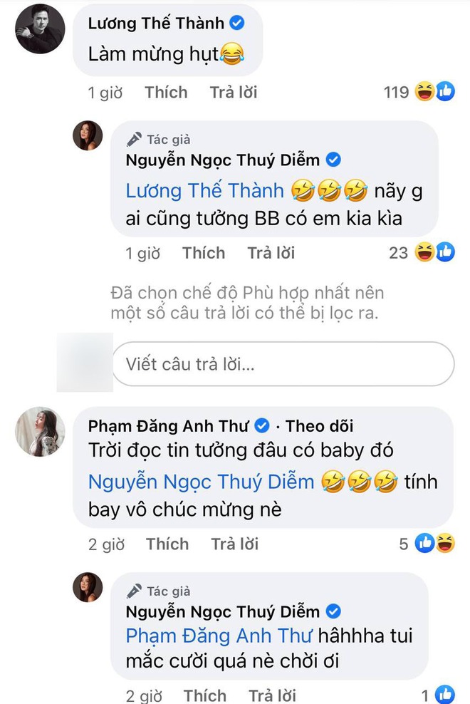 Thuý Diễm bất ngờ khoe có tin vui, nhưng sao Lương Thế Thành và netizen đồng loạt cảm thán mừng hụt thế này? - Ảnh 3.