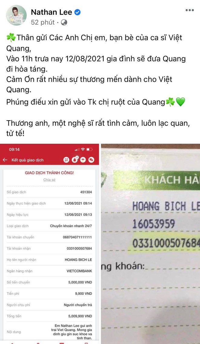 NS Việt Quang được hoả táng vào hôm nay, Lệ Quyên bàng hoàng, Nathan Lee cùng dàn sao Việt phúng viếng từ xa - Ảnh 4.