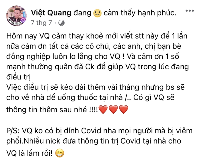 Ca sĩ Việt Quang qua đời ở tuổi 44 sau thời gian chữa viêm phổi - Ảnh 3.