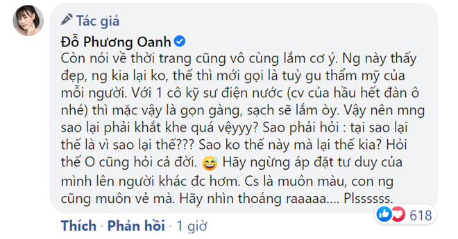 Bị chê mặc xấu ở Hương Vị Tình Thân, Phương Oanh nổi đóa: Ngừng áp đặt tư duy của mình lên người khác được không? - Ảnh 6.