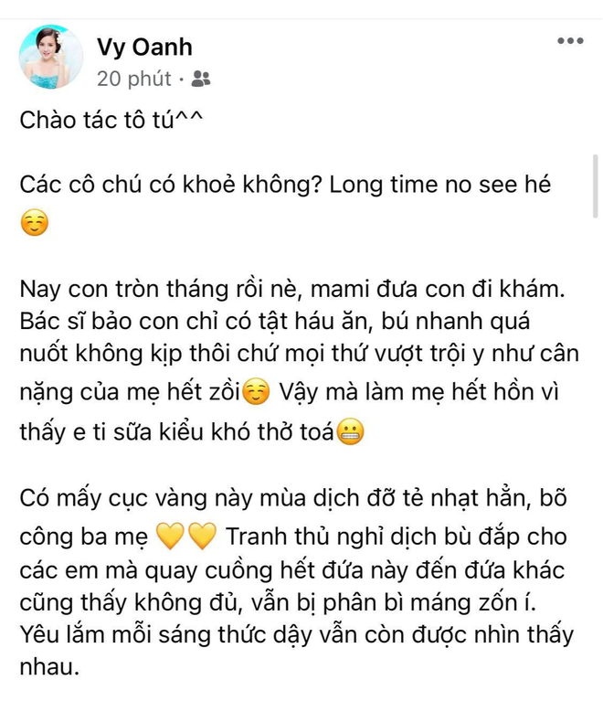 Vy Oanh chính thức lộ diện sau thời gian dài ở cữ để chăm con mới sinh, hiếm hoi hé lộ 1 góc gương mặt nhóc tỳ - Ảnh 2.