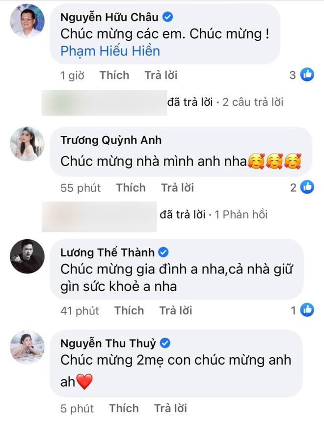 Hiếu Hiền báo tin vợ hạ sinh nhóc tỳ thứ 3, Trương Quỳnh Anh và cả dàn sao Việt ồ ạt chung vui - Ảnh 3.