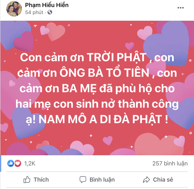 Hiếu Hiền báo tin vợ hạ sinh nhóc tỳ thứ 3, Trương Quỳnh Anh và cả dàn sao Việt ồ ạt chung vui - Ảnh 2.