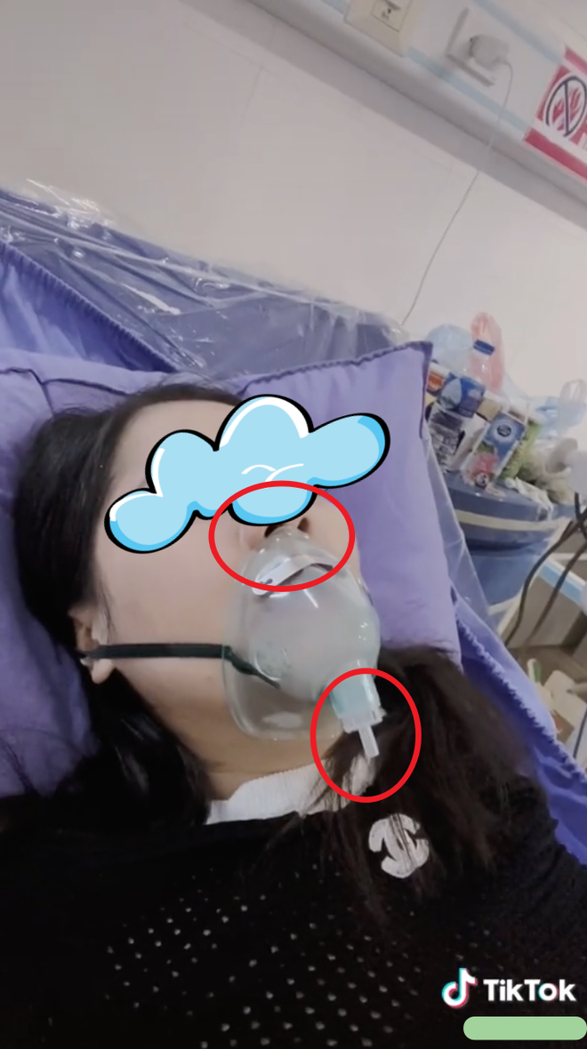 Cô gái gây tranh cãi khi quay video ốm nặng, thở không ra hơi nhưng mũi lại nằm ngoài mặt nạ trợ thở đang không gắn dây - Ảnh 2.