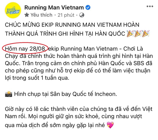 Dàn sao Running Man Việt xả ảnh tới tấp khi vừa về Việt Nam, fanpage chúc mừng mà mắc 1 lỗi sai! - Ảnh 8.