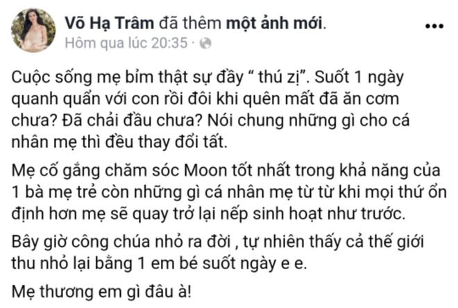 Con gái Võ Hạ Trâm gây sốt với biểu cảm cực bá đạo, hiếm lắm nữ ca sĩ mới tiết lộ những thay đổi sau khi thành mẹ bỉm sữa - Ảnh 2.