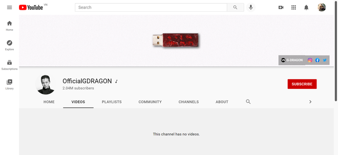 K&ecirc;nh YouTube của G-Dragon c&aacute;n mốc 2 triệu lượt đăng k&yacute; d&ugrave; kh&ocirc;ng đăng bất kỳ video n&agrave;o - Ảnh 1.