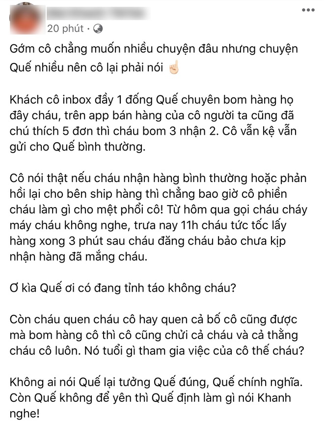 Người mẫu Hồng Quế bị 1 hot TikToker tố bom hàng: 5 đơn thì bom 3 nhận 2, gọi đến cháy máy không nghe - Ảnh 7.