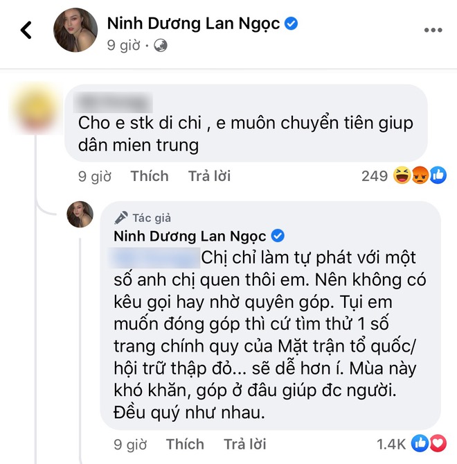 Giữa b&atilde;o sao k&ecirc; của loạt sao Việt đ&igrave;nh đ&aacute;m, Lan Ngọc phản ứng cực kh&eacute;o khi bị hỏi số t&agrave;i khoản để quy&ecirc;n g&oacute;p! - Ảnh 3.