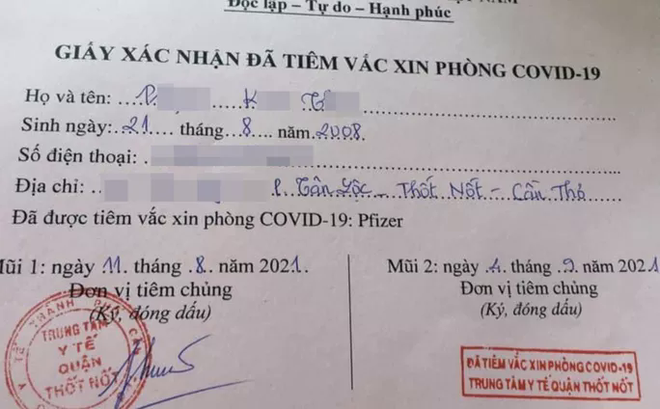 Diễn biến mới vụ bé gái 13 tuổi ở Cần Thơ được tiêm vắc-xin Pfizer - Ảnh 1.