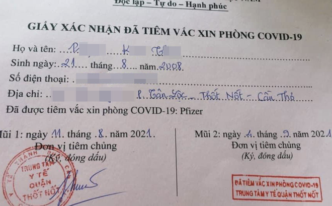 NÓNG: Cần Thơ đang xác minh 57 trường hợp dưới 18 tuổi được tiêm vắc xin Covid-19 - Ảnh 1.