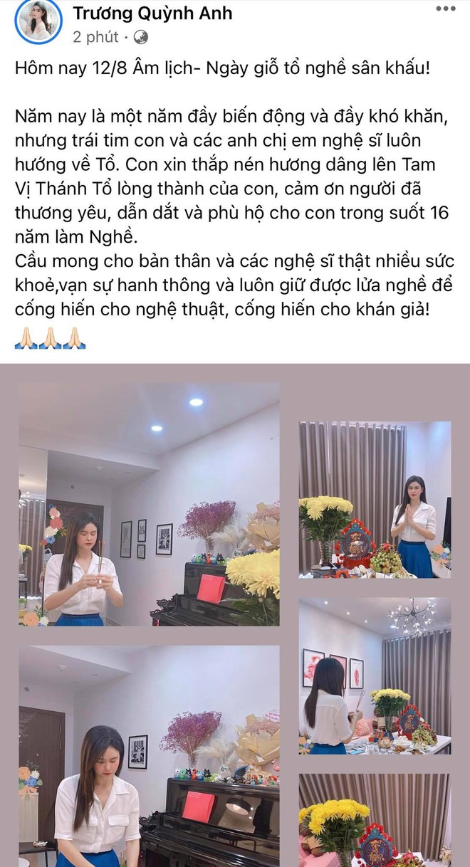 Showbiz Việt ngày Giỗ tổ sân khấu: Lý Hải - Khánh Vân và dàn sao khủng dâng lễ online tại gia, chẳng tụ họp mà cực ấm cúng!  - Ảnh 34.